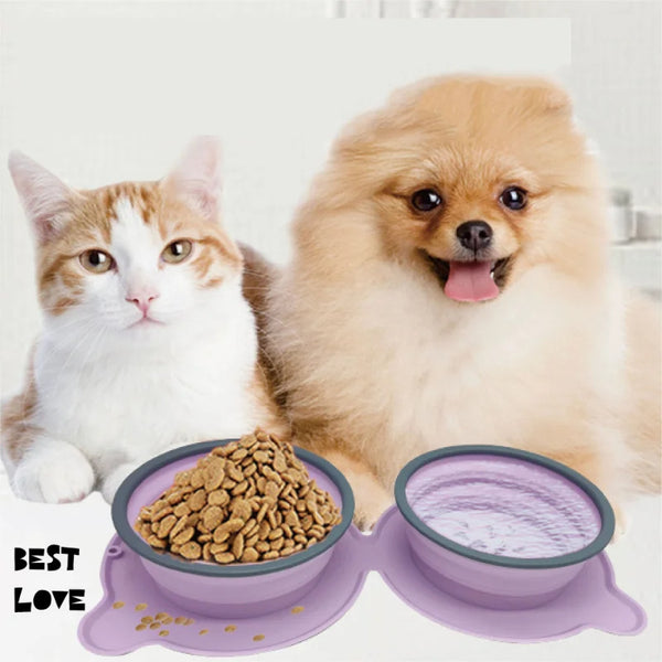 Portable Silicone Double Foldable Non-Slip Food Bowls